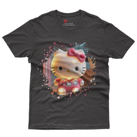 Hello kitty tee shirt - 3D pink cute funny graphic tees - Unisex novelty cotton t shirt - Lusy Store LLC