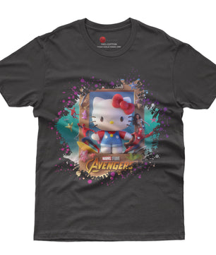 Hello kitty tee shirt - Avenger kitty cute funny graphic tees - Unisex novelty cotton t shirt - Lusy Store LLC