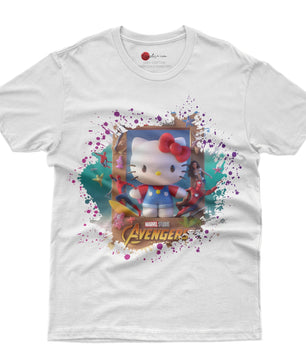 Hello kitty tee shirt - Avenger kitty cute funny graphic tees - Unisex novelty cotton t shirt - Lusy Store LLC