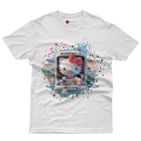 Hello kitty tee shirt - Beach Hello Kitty cute graphic tees - Unisex novelty cotton t shirt White