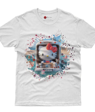 Hello kitty tee shirt - Beach Hello Kitty cute graphic tees - Unisex novelty cotton t shirt - Lusy Store LLC