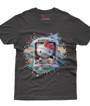 Hello kitty tee shirt - Beach Hello Kitty cute graphic tees - Unisex novelty cotton t shirt - Lusy Store LLC