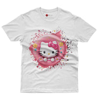 Hello kitty tee shirt - Cake Hello Kitty cute funny graphic tees - Unisex novelty cotton t shirt White