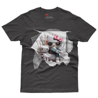Hello kitty tee shirt - Cool Hello Kitty funny graphic tees - Unisex novelty cotton t shirt Black