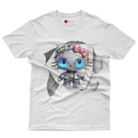 Hello kitty tee shirt - Cool Hello Kitty funny graphic tees - Unisex novelty cotton t shirt White