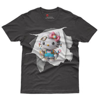 Hello kitty tee shirt - Cool Hello Kitty funny graphic tees - Unisex novelty cotton t shirt Black