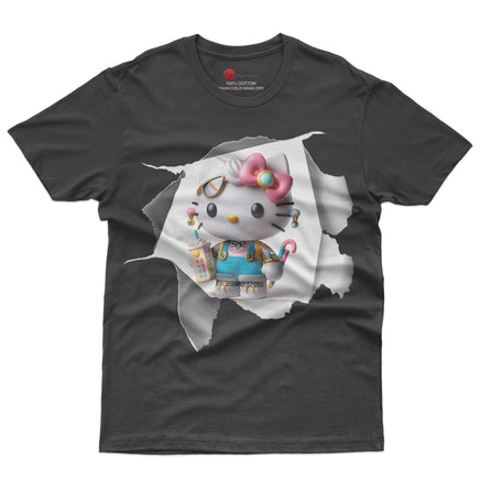 Hello kitty tee shirt - Cool Hello Kitty funny graphic tees - Unisex novelty cotton t shirt Black