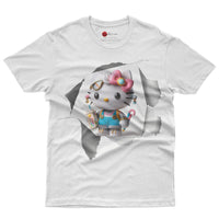 Hello kitty tee shirt - Cool Hello Kitty funny graphic tees - Unisex novelty cotton t shirt White