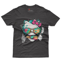 Hello kitty tee shirt - Cute funny graphic tees - Unisex novelty cotton t shirt Black