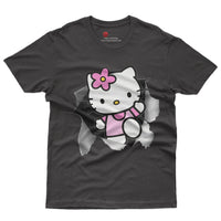 Hello kitty tee shirt - Cute funny graphic tees - Unisex novelty cotton t shirt Black