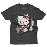 Hello kitty tee shirt - Cute funny graphic tees - Unisex novelty cotton t shirt Black