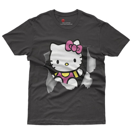 Hello kitty tee shirt - Cute funny graphic tees - Unisex novelty cotton t shirt Black