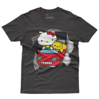 Hello kitty tee shirt - Cute funny graphic tees - Unisex novelty cotton t shirt Black