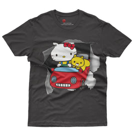 Hello kitty tee shirt - Cute funny graphic tees - Unisex novelty cotton t shirt Black