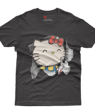 Hello kitty tee shirt - Cute funny graphic tees - Unisex novelty cotton t shirt - Lusy Store LLC