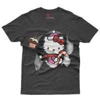 Hello kitty tee shirt - Cute funny graphic tees - Unisex novelty cotton t shirt Black