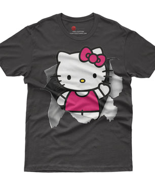 Hello kitty tee shirt - Cute funny graphic tees - Unisex novelty cotton t shirt - Lusy Store LLC