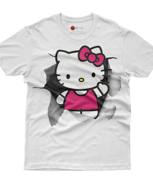 Hello kitty tee shirt - Cute funny graphic tees - Unisex novelty cotton t shirt - Lusy Store LLC