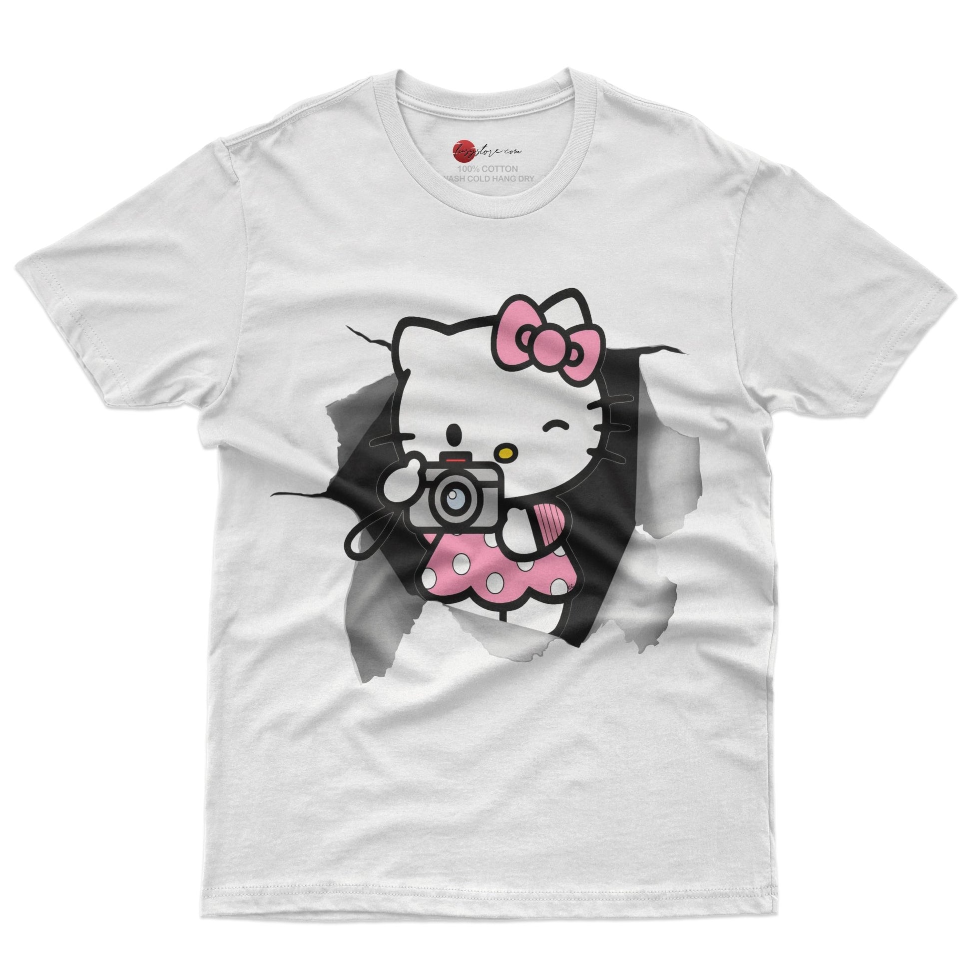 Hello kitty tee shirt - Cute funny graphic tees - Unisex novelty cotton t shirt - Lusy Store LLC