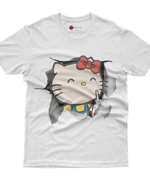 Hello kitty tee shirt - Cute funny graphic tees - Unisex novelty cotton t shirt - Lusy Store LLC