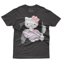Hello kitty tee shirt - Cute funny graphic tees - Unisex novelty cotton t shirt Black