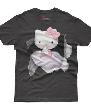 Hello kitty tee shirt - Cute funny graphic tees - Unisex novelty cotton t shirt - Lusy Store LLC