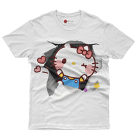 Hello kitty tee shirt - Cute funny graphic tees - Unisex novelty cotton t shirt White