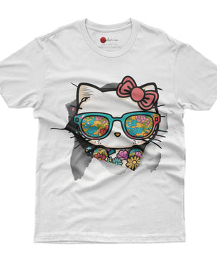 Hello kitty tee shirt - Cute funny graphic tees - Unisex novelty cotton t shirt - Lusy Store LLC