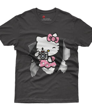 Hello kitty tee shirt - Cute funny graphic tees - Unisex novelty cotton t shirt - Lusy Store LLC