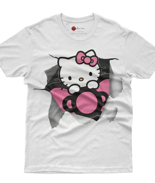 Hello kitty tee shirt - Cute funny graphic tees - Unisex novelty cotton t shirt - Lusy Store LLC
