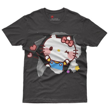 Hello kitty tee shirt - Cute funny graphic tees - Unisex novelty cotton t shirt - Lusy Store LLC