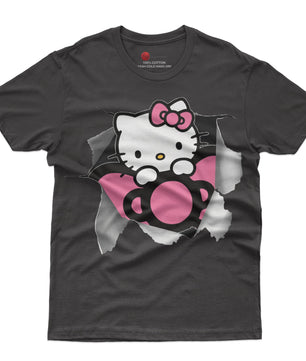 Hello kitty tee shirt - Cute funny graphic tees - Unisex novelty cotton t shirt - Lusy Store LLC