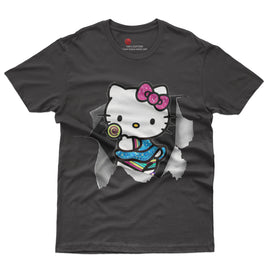 Hello kitty tee shirt - Cute funny graphic tees - Unisex novelty cotton t shirt Black