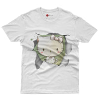 Hello kitty tee shirt - Cute funny graphic tees - Unisex novelty cotton t shirt White