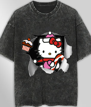 Hello kitty tee shirt - Cute funny graphic tees - Unisex wide sleeve style - Lusy Store LLC