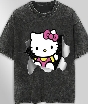 Hello kitty tee shirt - Cute funny graphic tees - Unisex wide sleeve style - Lusy Store LLC