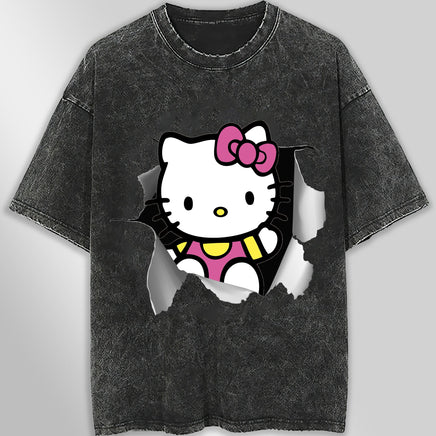 Hello kitty tee shirt - Cute funny graphic tees - Unisex wide sleeve style - Lusy Store LLC