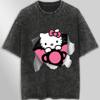 Hello kitty tee shirt - Cute funny graphic tees - Unisex wide sleeve style - Lusy Store LLC