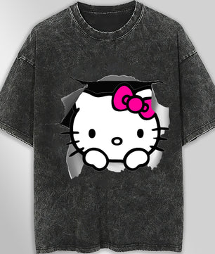 Hello kitty tee shirt - Cute funny graphic tees - Unisex wide sleeve style - Lusy Store LLC
