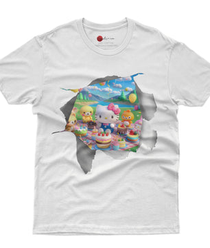 Hello kitty tee shirt - Happy birthday funny graphic tees - Unisex novelty cotton t shirt - Lusy Store LLC