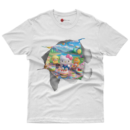 Hello kitty tee shirt - Happy birthday funny graphic tees - Unisex novelty cotton t shirt White
