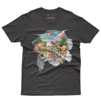 Hello kitty tee shirt - Happy birthday funny graphic tees - Unisex novelty cotton t shirt Black