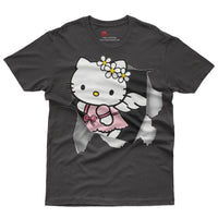 Hello kitty tee shirt - Hello kitty angel cute funny graphic tees - Unisex novelty cotton t shirt Black