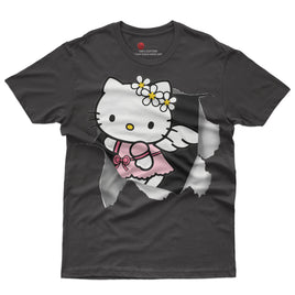 Hello kitty tee shirt - Hello kitty angel cute funny graphic tees - Unisex novelty cotton t shirt - Lusy Store LLC