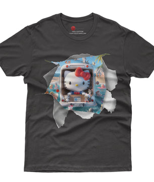 Hello kitty tee shirt - Hello kitty beach funny graphic tees - Unisex novelty cotton t shirt - Lusy Store LLC