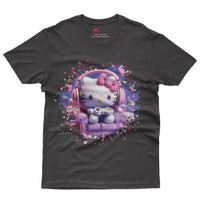 Hello kitty tee shirt - Hello kitty gamer cute graphic tees - Unisex novelty cotton t shirt Black