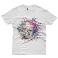 Hello kitty tee shirt - Hello kitty gamer cute graphic tees - Unisex novelty cotton t shirt - Lusy Store LLC