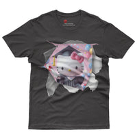 Hello kitty tee shirt - Hello kitty graduation cute funny graphic tees - Unisex novelty cotton t shirt Black