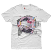 Hello kitty tee shirt - Hello kitty graduation cute funny graphic tees - Unisex novelty cotton t shirt White