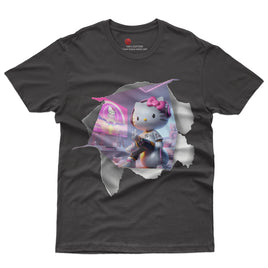 Hello kitty tee shirt - Hello Kitty style funny graphic tees - Unisex novelty cotton t shirt - Lusy Store LLC